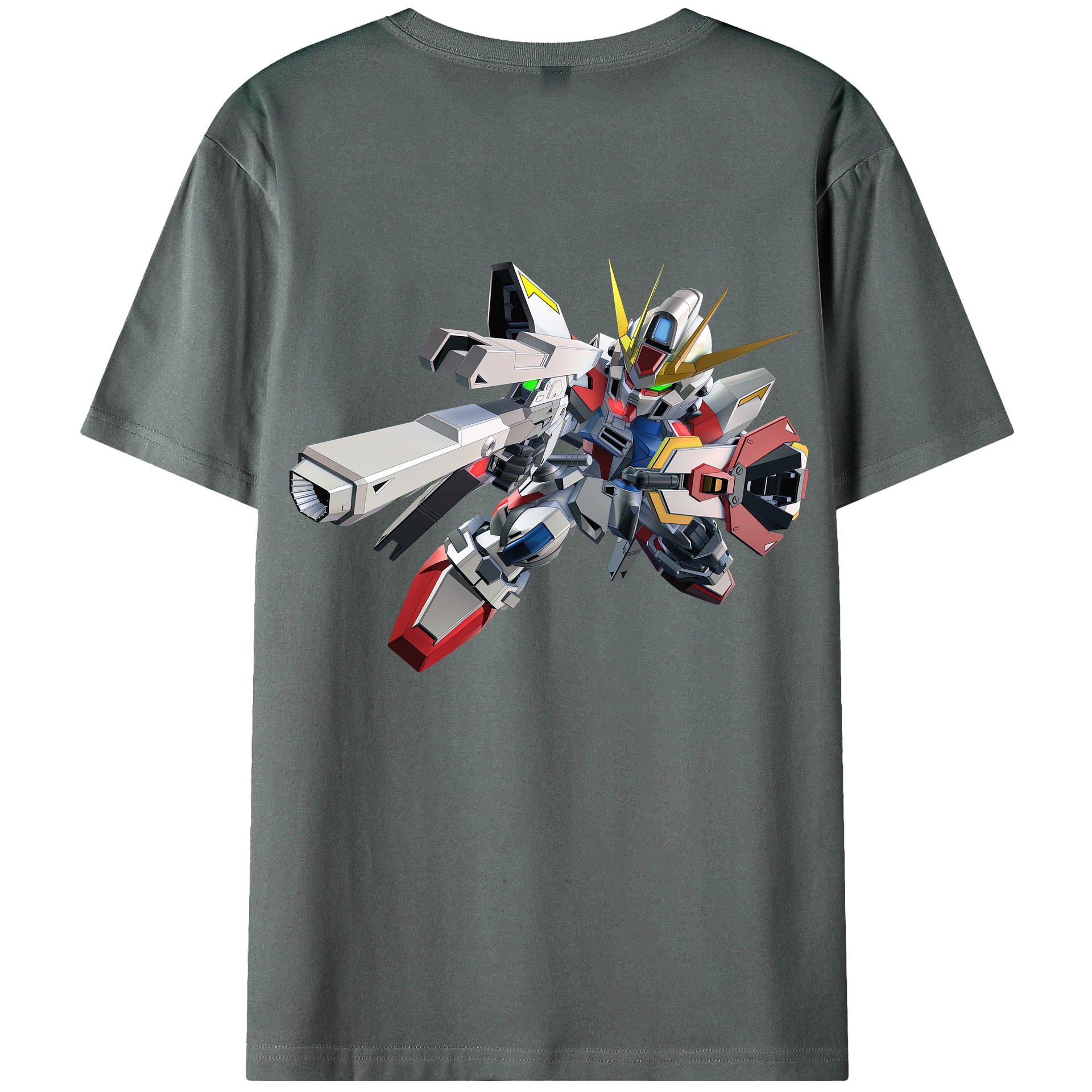 （画像用） 機動戦士ガンダム Mobile Suit Gundam 綿100％ メンズ半袖Tシャツ（バックプリント） 通気性